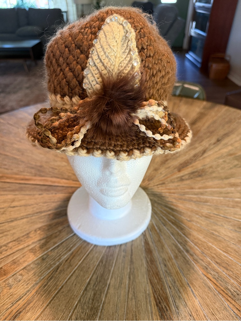 Vintage Hat British Lady Cloche Hat Brown Downton Abbey Granny Halloween Costume